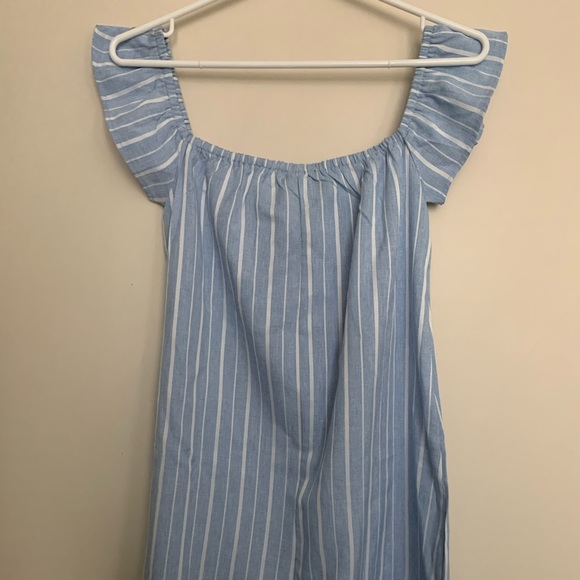 Missguided bardot mini dress in blue stripe - Picture 5 of 5